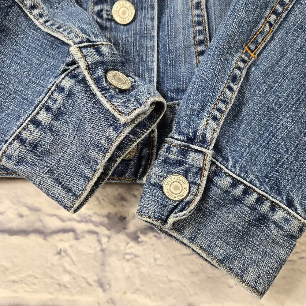 Vintage GAP Women's Denim Jacket Trucker Jean Spring 2004 Stretch size XS - Picture 10 of 13